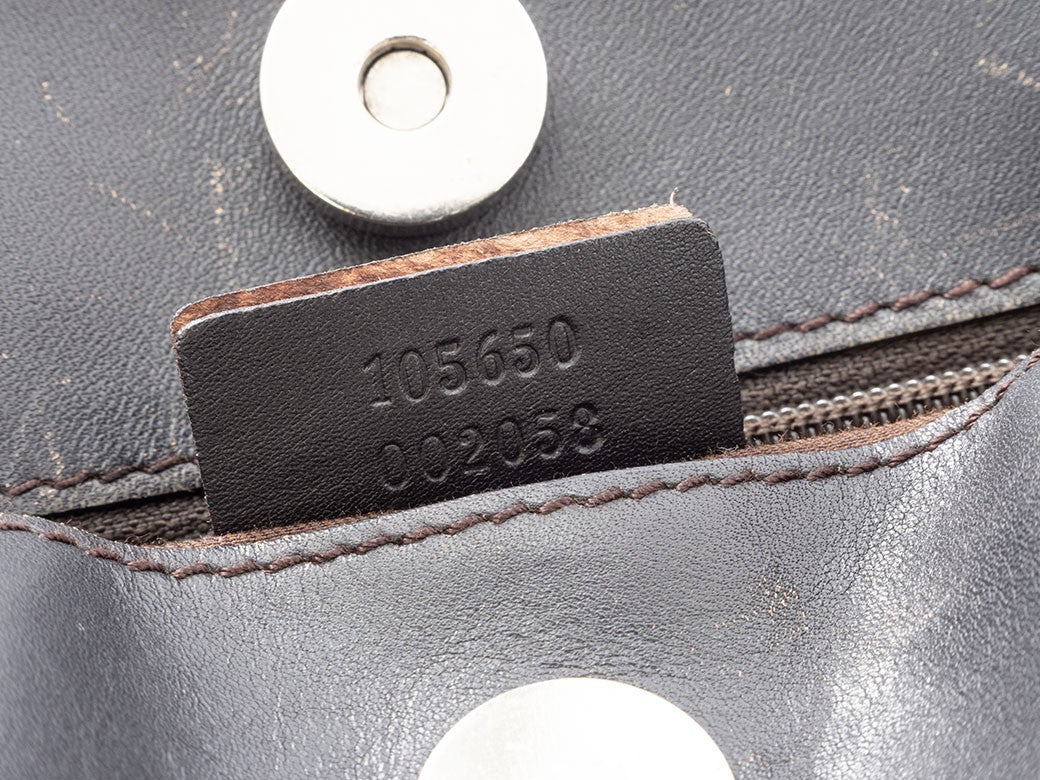 GUCCI GG Canvas Leather Tote Handbag Small Brown 105650 Womens Preowned Auth9