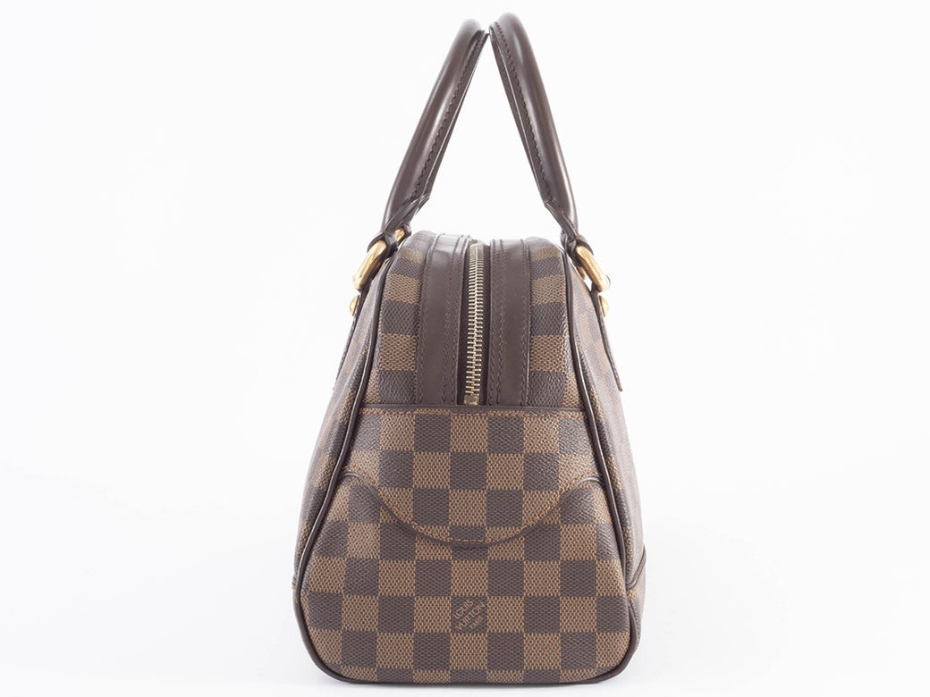 LOUIS VUITTON Duomo Damier Ebene Handbag Boston Bag Brown M60008 Preowned Auth4