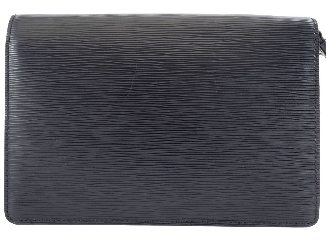 LOUIS VUITTON Pochette Serie Dragonne Second Bag M52612 Epi Leather Black Reuse1