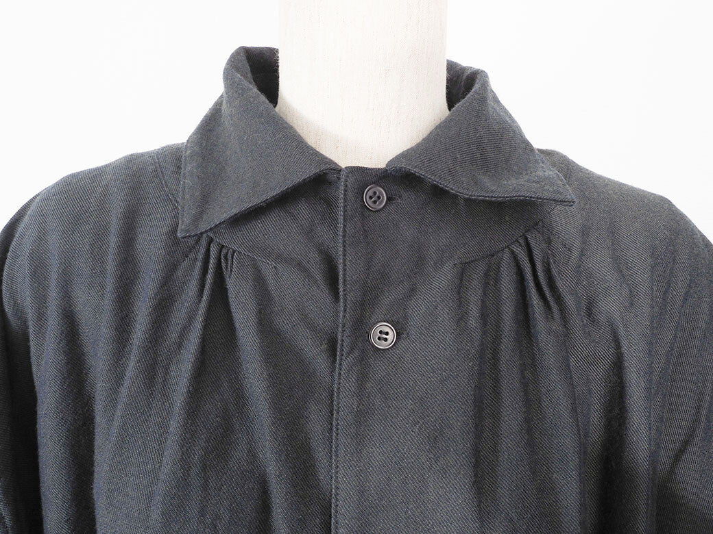 Y's Yohji Yamamoto Shirt Dress Navy YIB01027 Cotton Size 1 Long Sleeves3