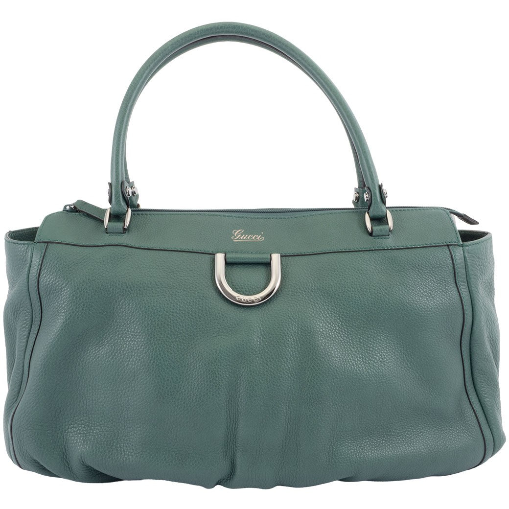 GUCCI Abbey Green Leather Shoulder Bag Womens Tote Bag Large A4 Preowned Auth0