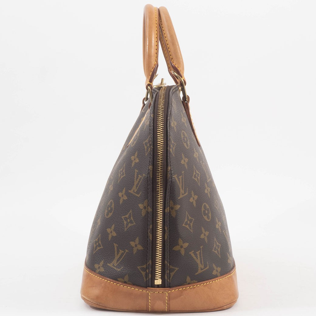 LOUIS VUITTON Alma PM Monogram Womens Handbag M51130 Brown Leather Preowned5