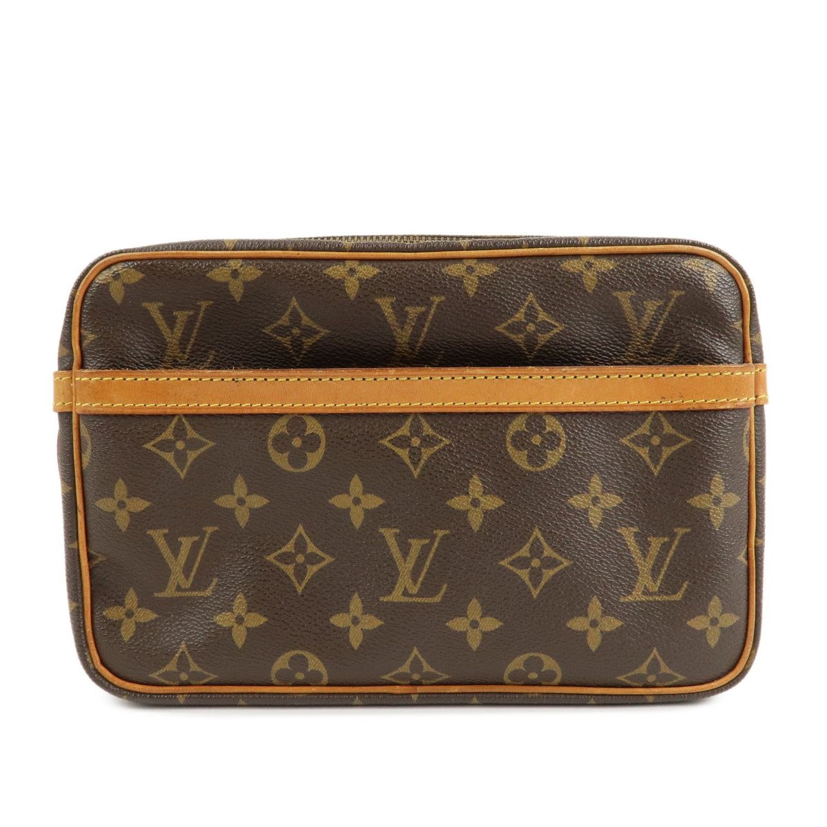 Louis Vuitton Monogram Compiegne 28 Pouch Clutch Bag Brown M51845 Auth Used F/S0