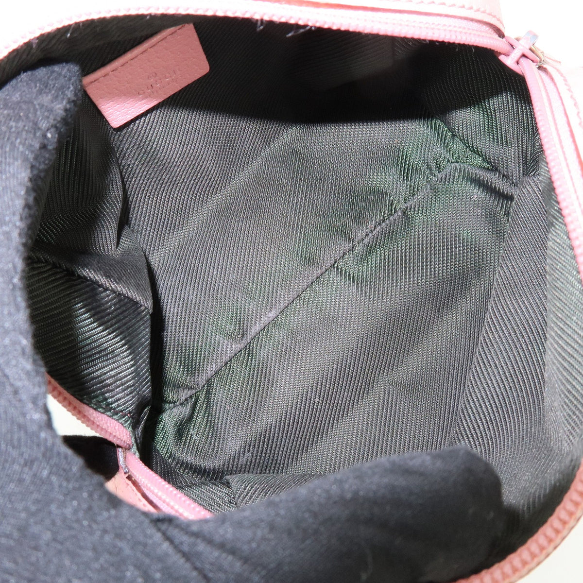 GUCCI GG Monogram Canvas Leather Cosmetic Pouch Beige Pink 29595 Preowned Auth16
