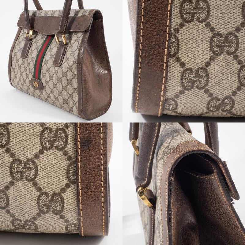GUCCI Old Gucci Web Line Sherry Handbag Shoulder Interlocking Preowned Auth10