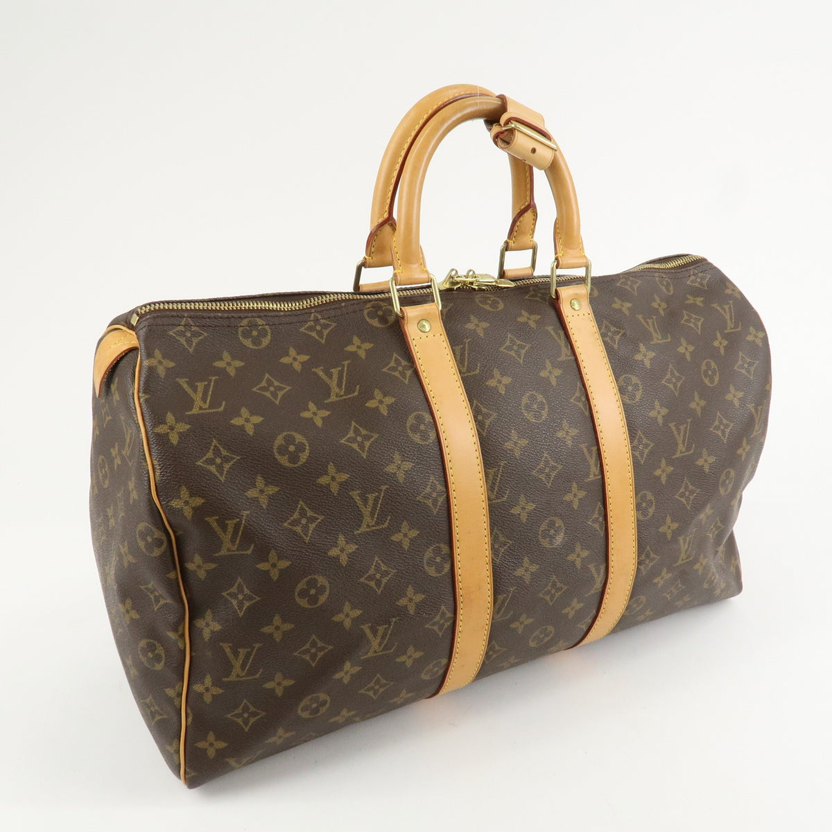 Louis Vuitton Monogram Keep All 45 Boston Bag Brown M41428 Authentic Used F/S3