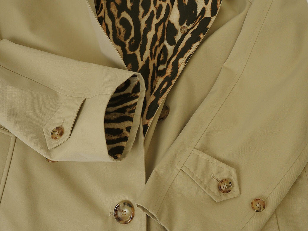 Auth Burberry Coat Spring Coat Beige Cotton IT36 Stand Collar Coat Trench Coat7