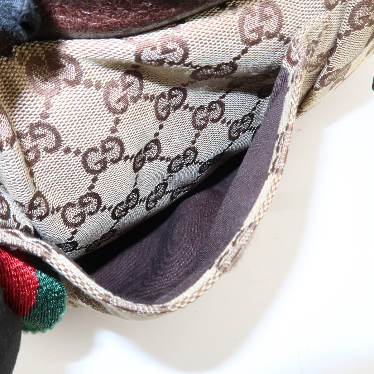 GUCCI GG Canvas Leather Waist Bag Crossbody Bag Beige Brown 28566 Auth Used F/S16