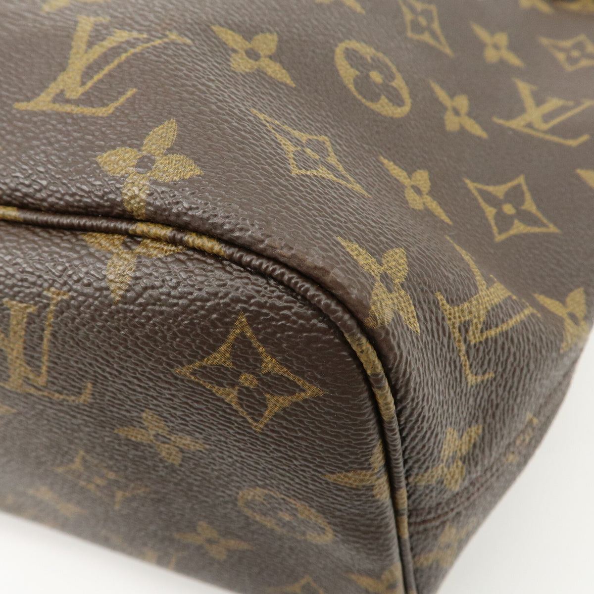 Louis Vuitton Monogram Neverfull PM Tote Bag Brown Leather M40155 Preowned Auth15