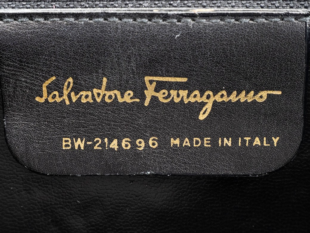 Salvatore Ferragamo Gancini Logo Crossbody Shoulder Bag Suede Purple Preowned7
