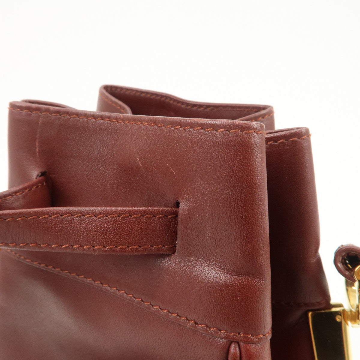Cartier Must de Cartier Calf Leather Shoulder Bag Burgundy Authentic Used F/S18