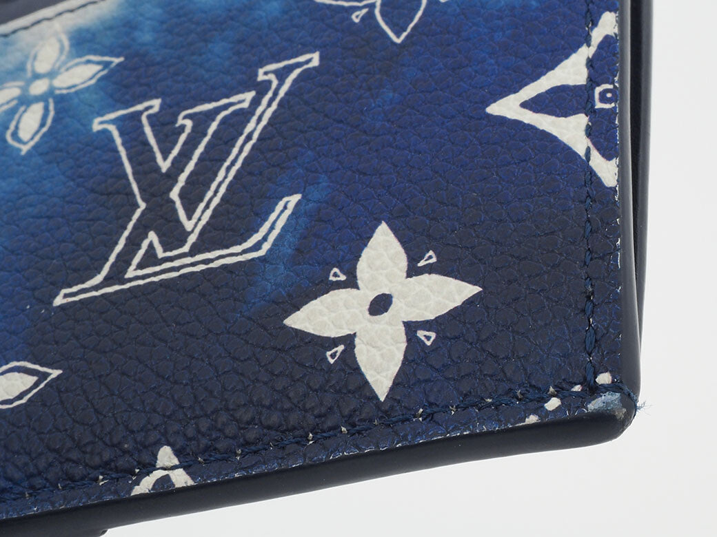 LOUIS VUITTON Coin Case Card Case Blue Monogram Bandana Canvas M81432 Preowned3