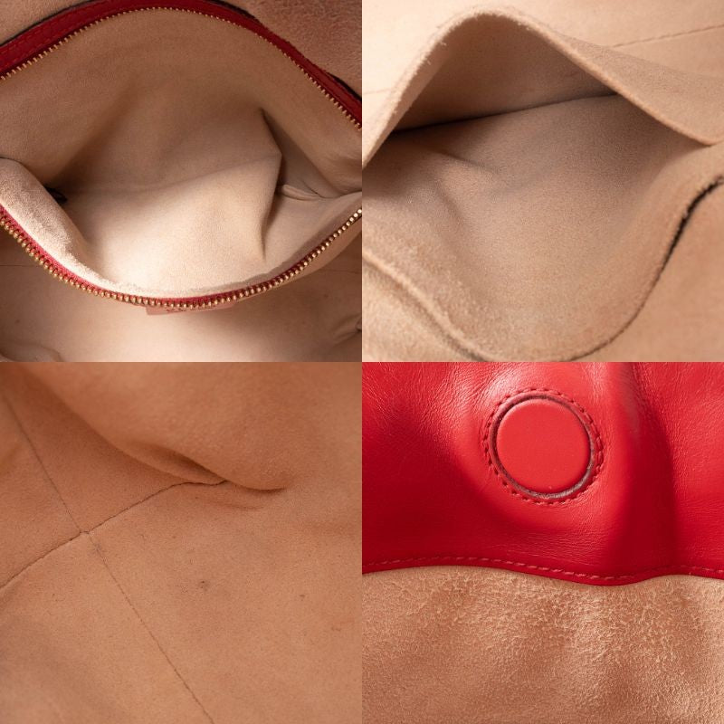 GUCCI Guccissima Leather Convertible Crossbody Shoulder Bag Tote Red Preowned16