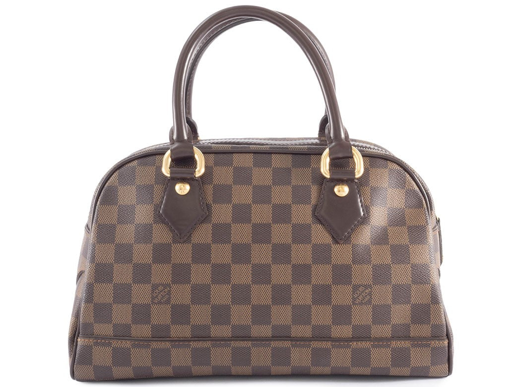 LOUIS VUITTON Duomo Damier Ebene Handbag Boston Bag Brown M60008 Preowned Auth1