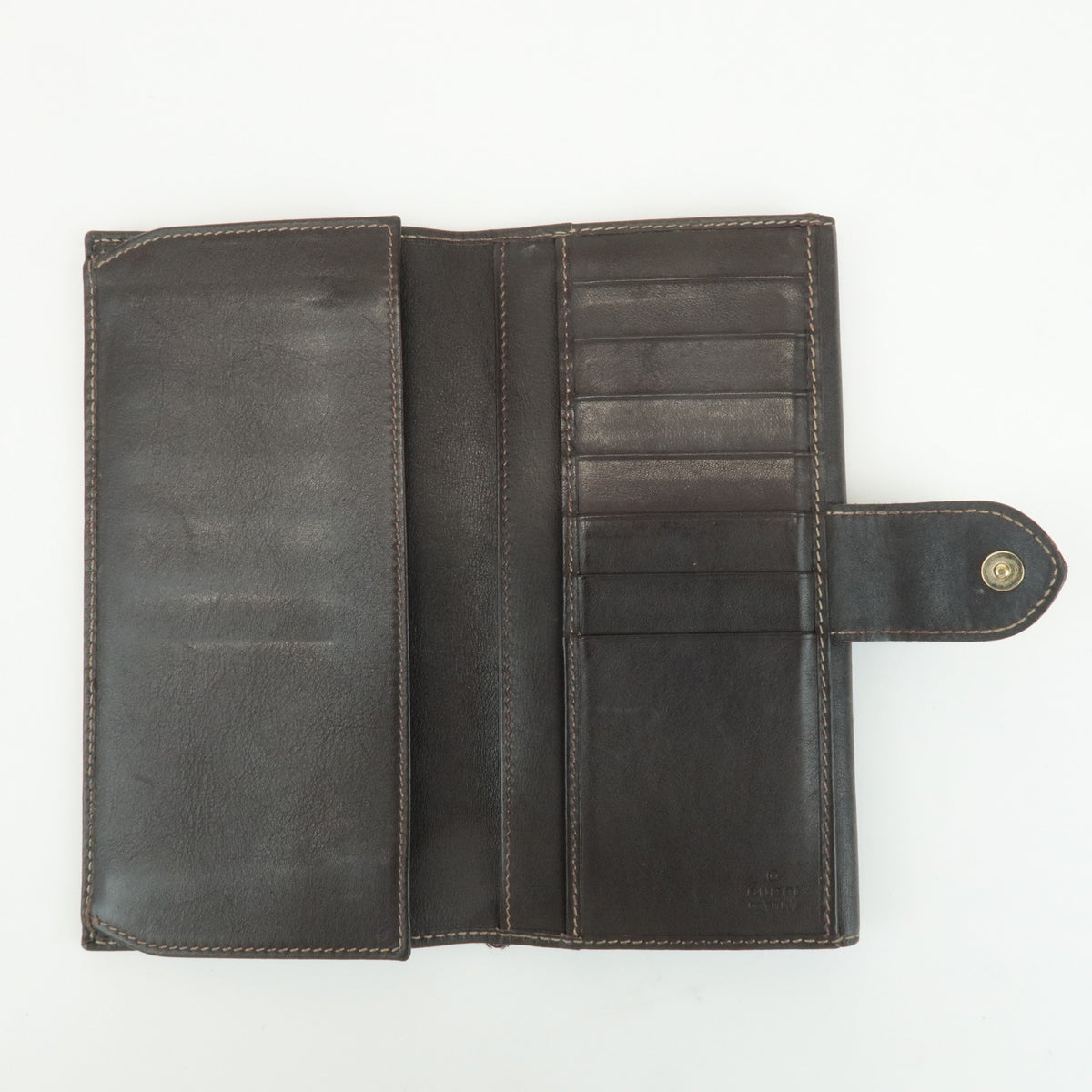 GUCCI Set of 2 GG Canvas Leather Wallet Beige Brown 203550/112715 Auth Used F/S21