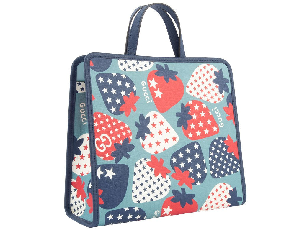 GUCCI Childrens Strawberry Tote Bag Multi Supreme Canvas 630542 Preowned Auth2