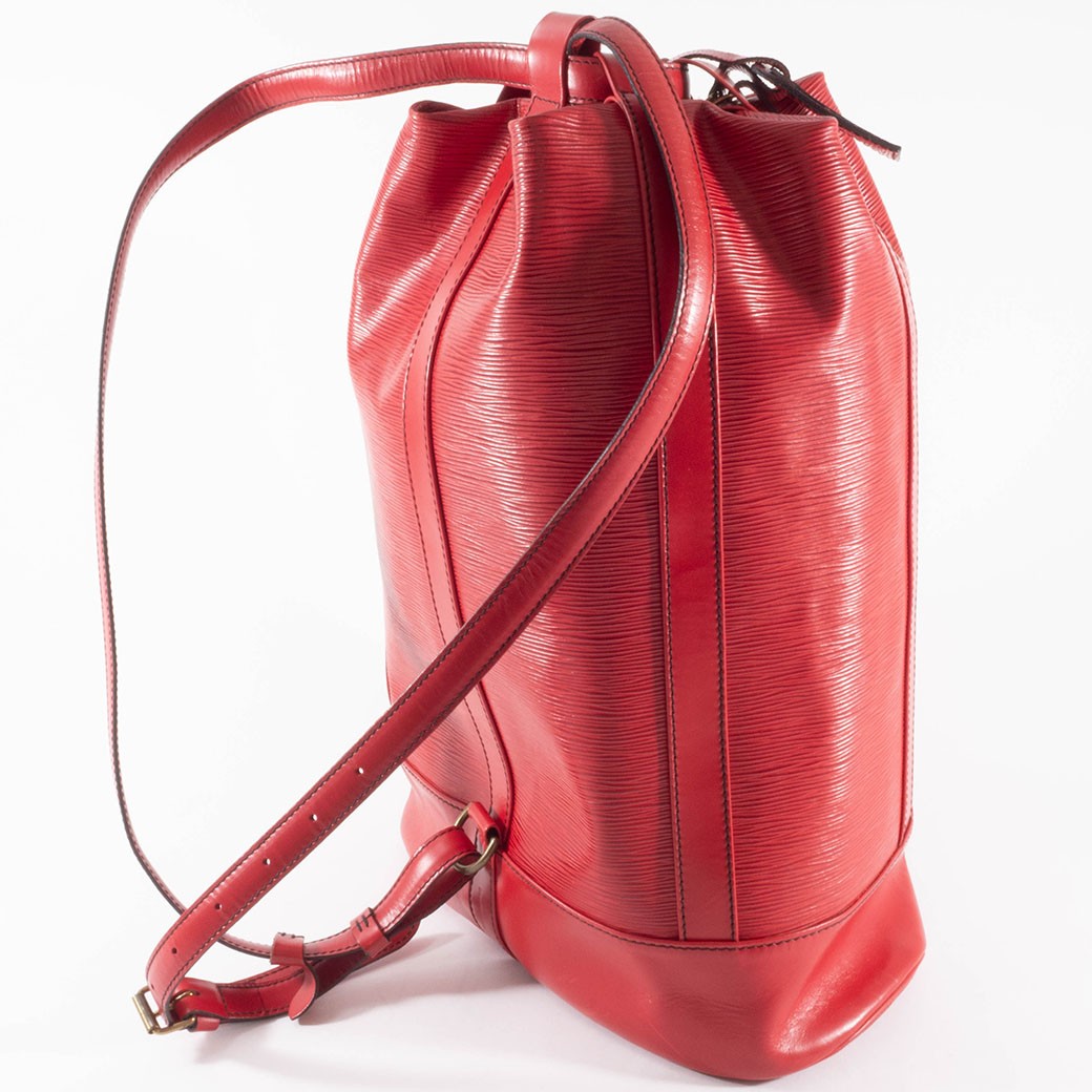 Louis Vuitton Epi Leather Randonnee GM Backpack Red M43087 Womens Preowned Auth7