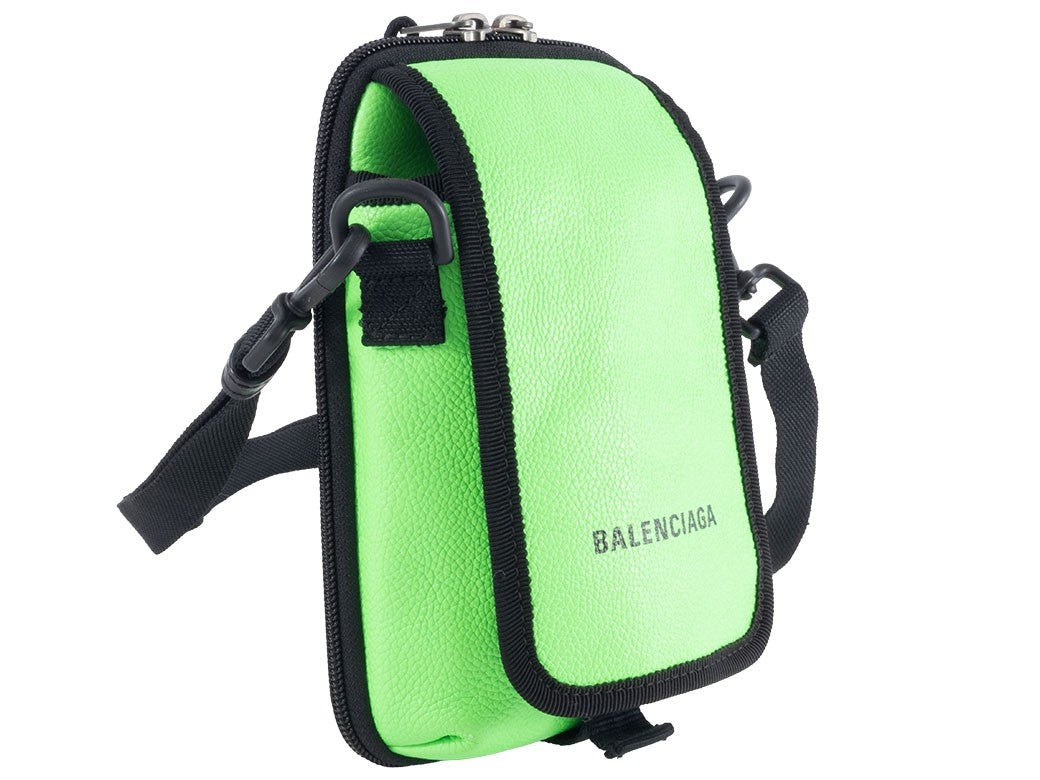 BALENCIAGA Explorer Crossbody Shoulder Bag Green Leather 593329 Pouch Preowned1