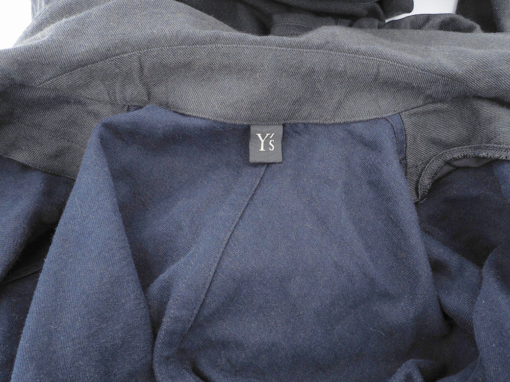 Y's Yohji Yamamoto Shirt Dress Navy YIB01027 Cotton Size 1 Long Sleeves2