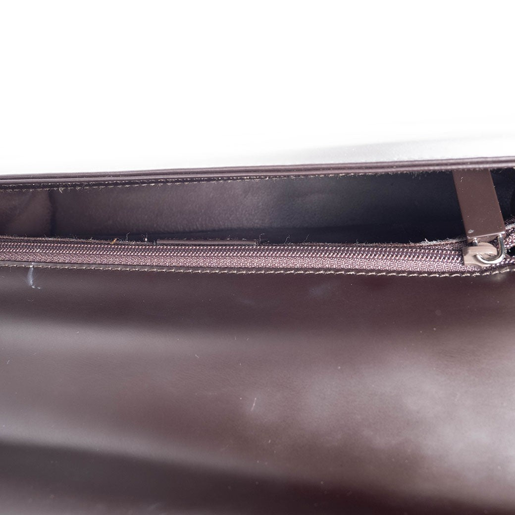 GUCCI Old Gucci Underarm Shoulder Bag Dark Brown Leather Vintage Preowned Auth21