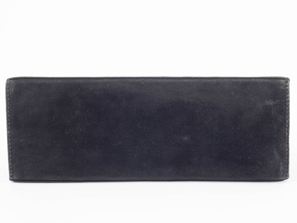 Salvatore Ferragamo Chain Shoulder Bag Suede Gancini Black P21 5241 Reuse Used11