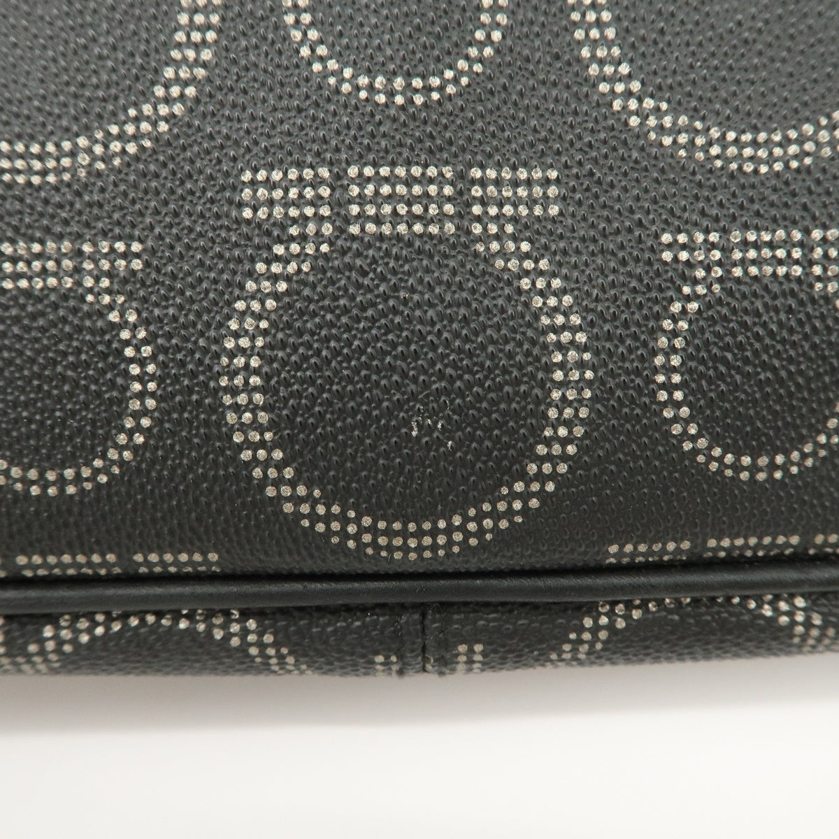 Ferragamo Gancini PVC Accessary Pouch Hand Bag Black Authentic Used F/S13