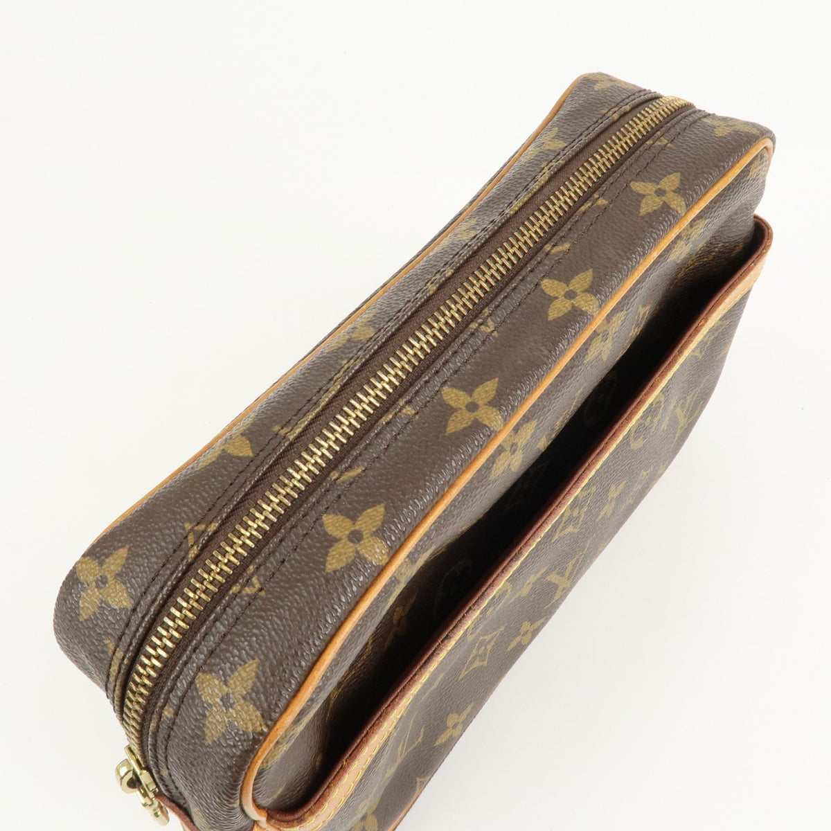 Louis Vuitton Monogram Compiegne 28 Pouch Clutch Bag Brown M51845 Auth Used F/S14