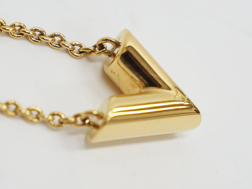 LOUIS VUITTON Necklace escential V M61083 gold women's pendant Preowned Auth5