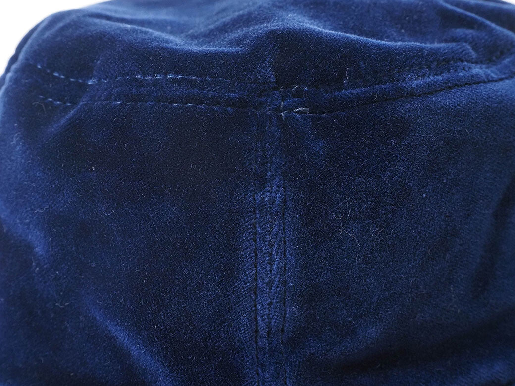 Auth Miu Miu Bucket Hat Navy 5HC196 Women's M (58) Velvet Velour Cotton Reuse6