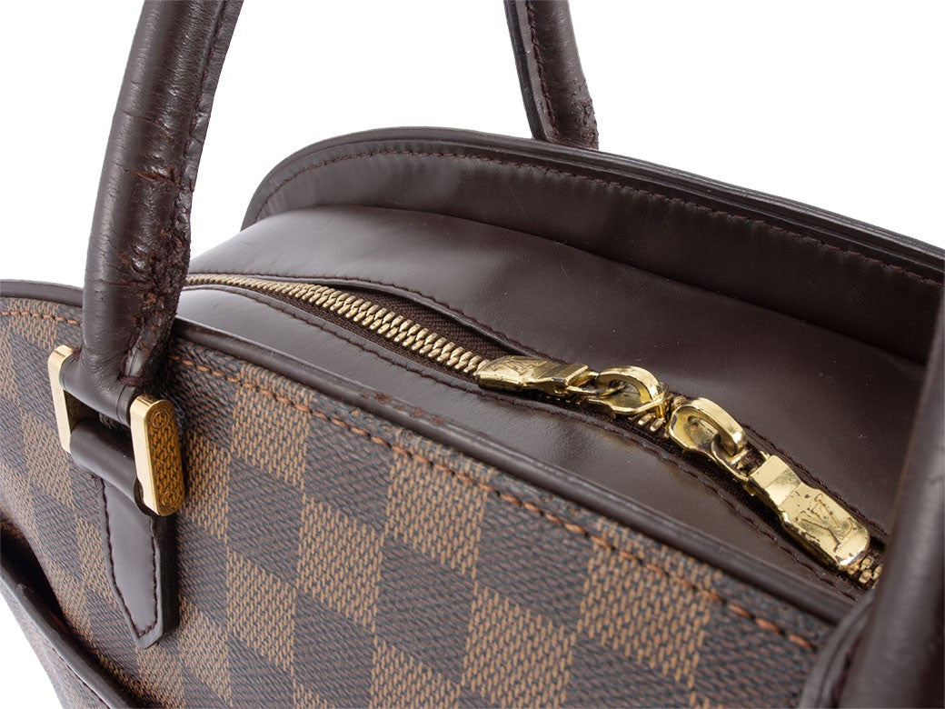 Louis Vuitton Saria Horizontal Damier Ebene Handbag Brown N51282 Preowned Auth7