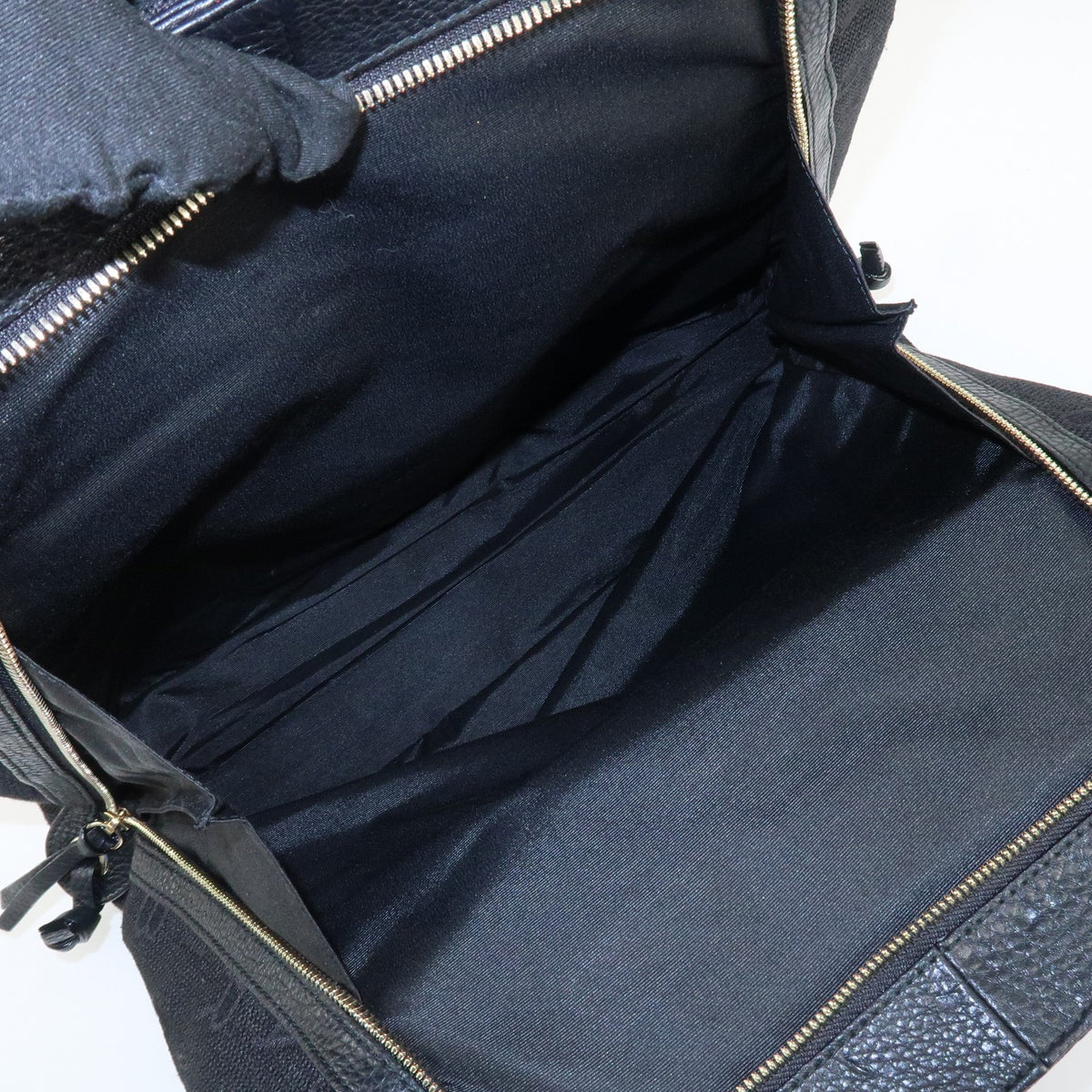 BVLGARI Logo Mania Canvas Leather Tote Bag Black Gold Hardware Auth Used F/S20