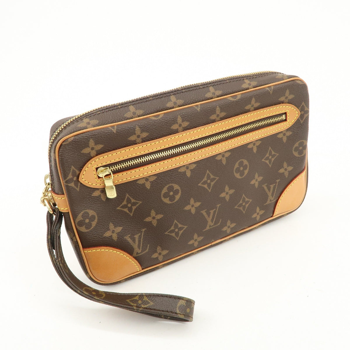 Louis Vuitton Monogram Marly Dragonne GM Clutch Bag Brown M51825 Auth Used F/S3