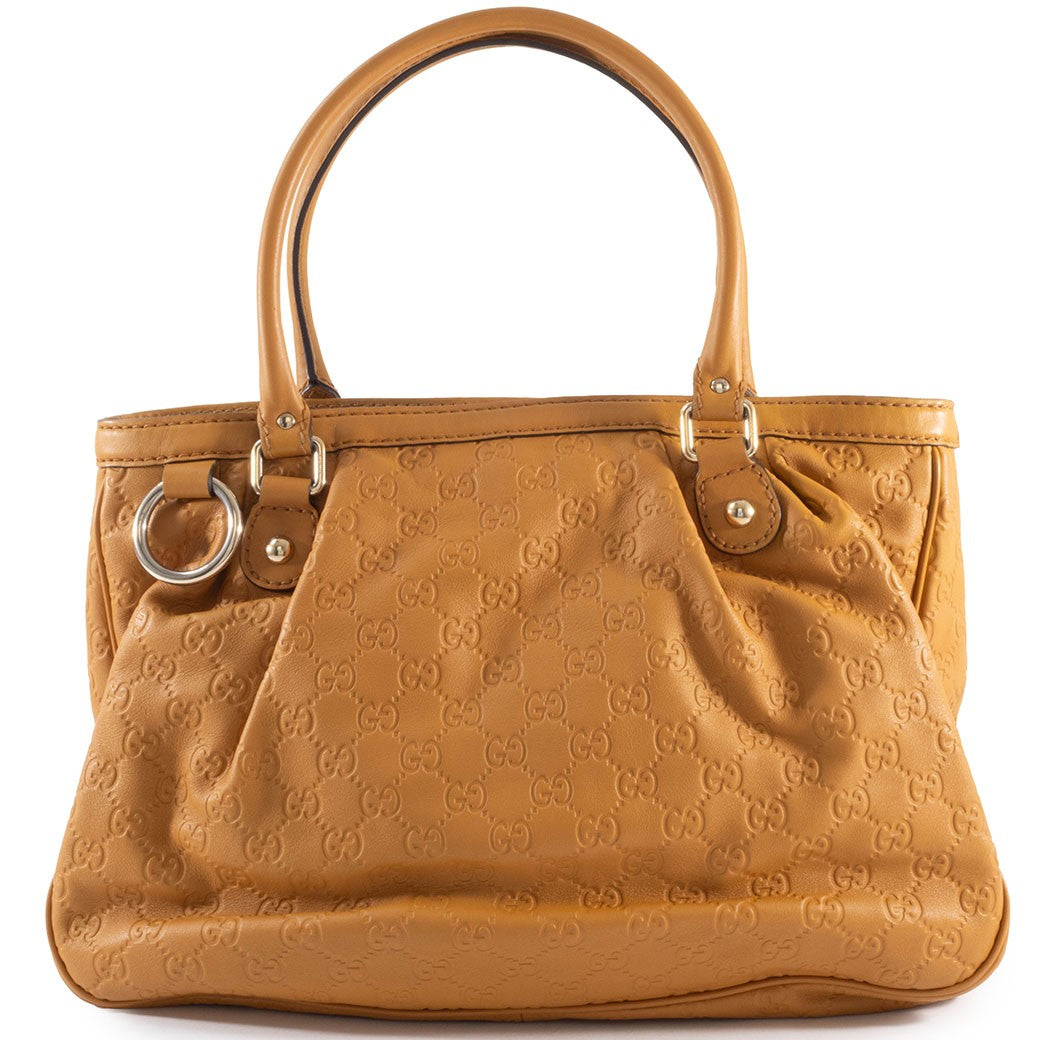 GUCCI Guccissima Sukey Leather Womens Shoulder Tote Bag Brown 296835 Preowned0
