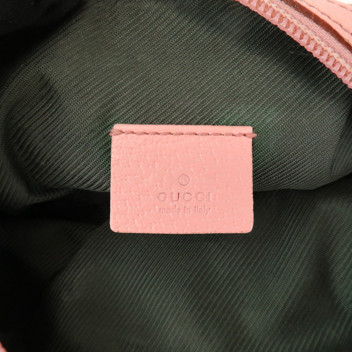GUCCI GG Monogram Canvas Leather Cosmetic Pouch Beige Pink 29595 Preowned Auth18
