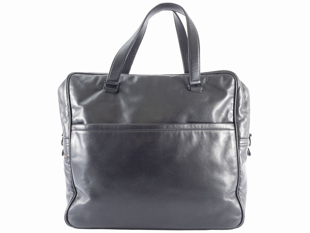 LOUIS VUITTON Upton Defile Black Leather Men Business Bag M92400 Preowned Auth2