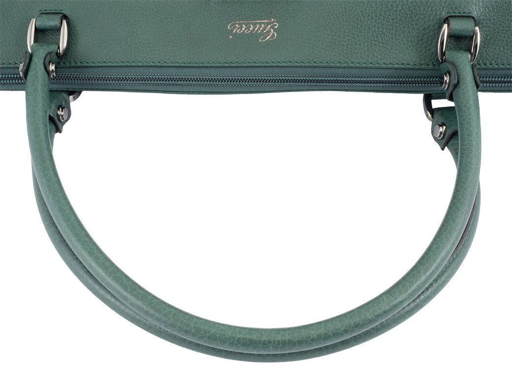 GUCCI Abbey Green Leather Shoulder Bag Womens Tote Bag Large A4 Preowned Auth3