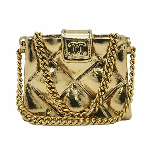 CHANEL MATRASSE brooch chain bag mini gold Ladies 02P metal pin brooch small0