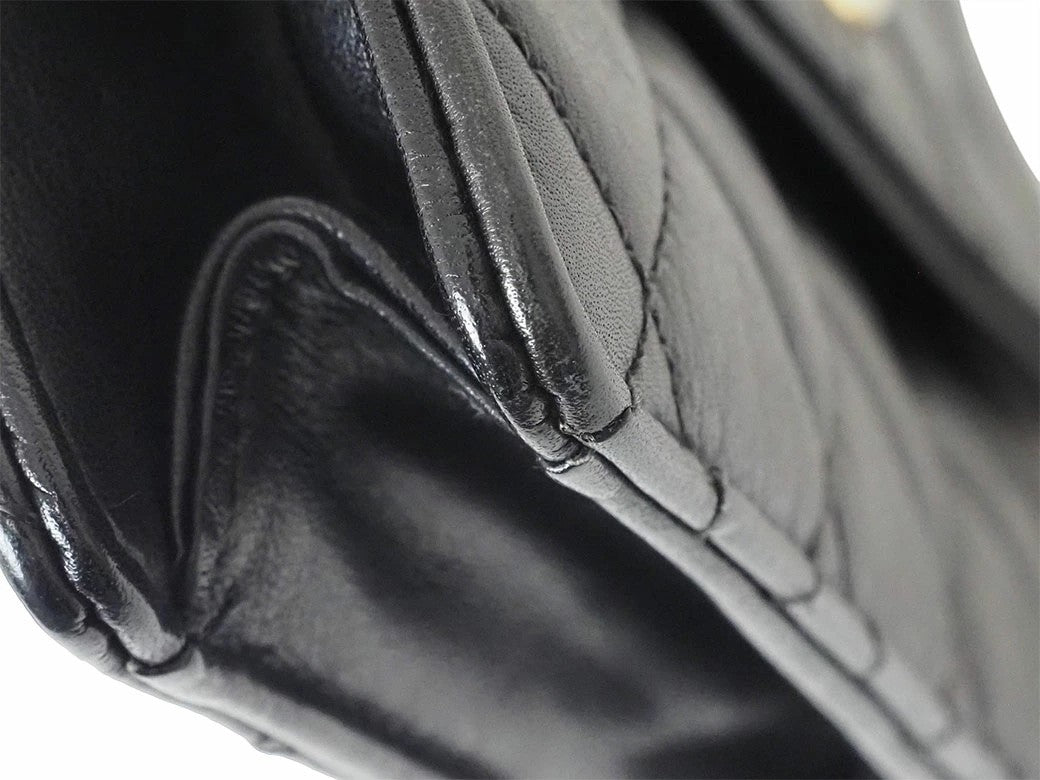 CHANEL Matelasse Waist Bag 70 Quilted Belt Bag Black Vintage Mini Preowned Auth11