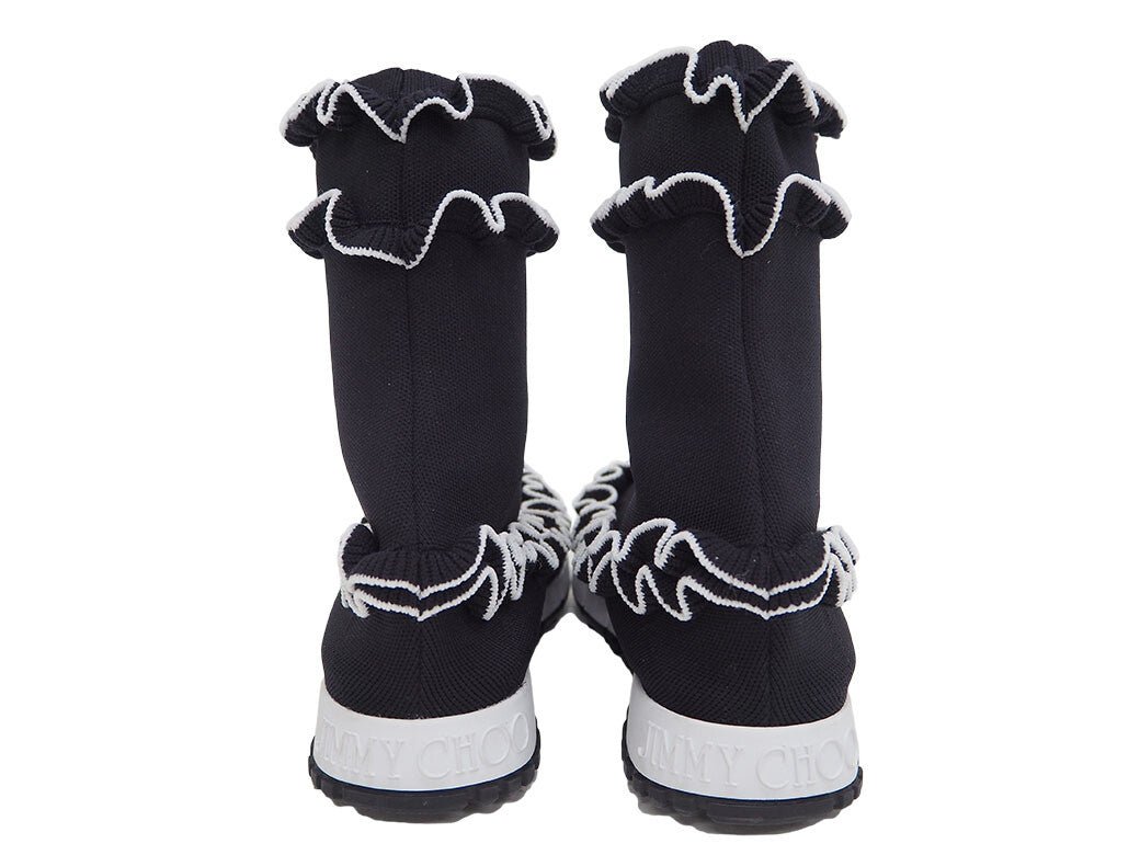 Jimmy Choo EUGENE Knit Frill Sneaker Boots 38 Women's Reuse Used Preowned2