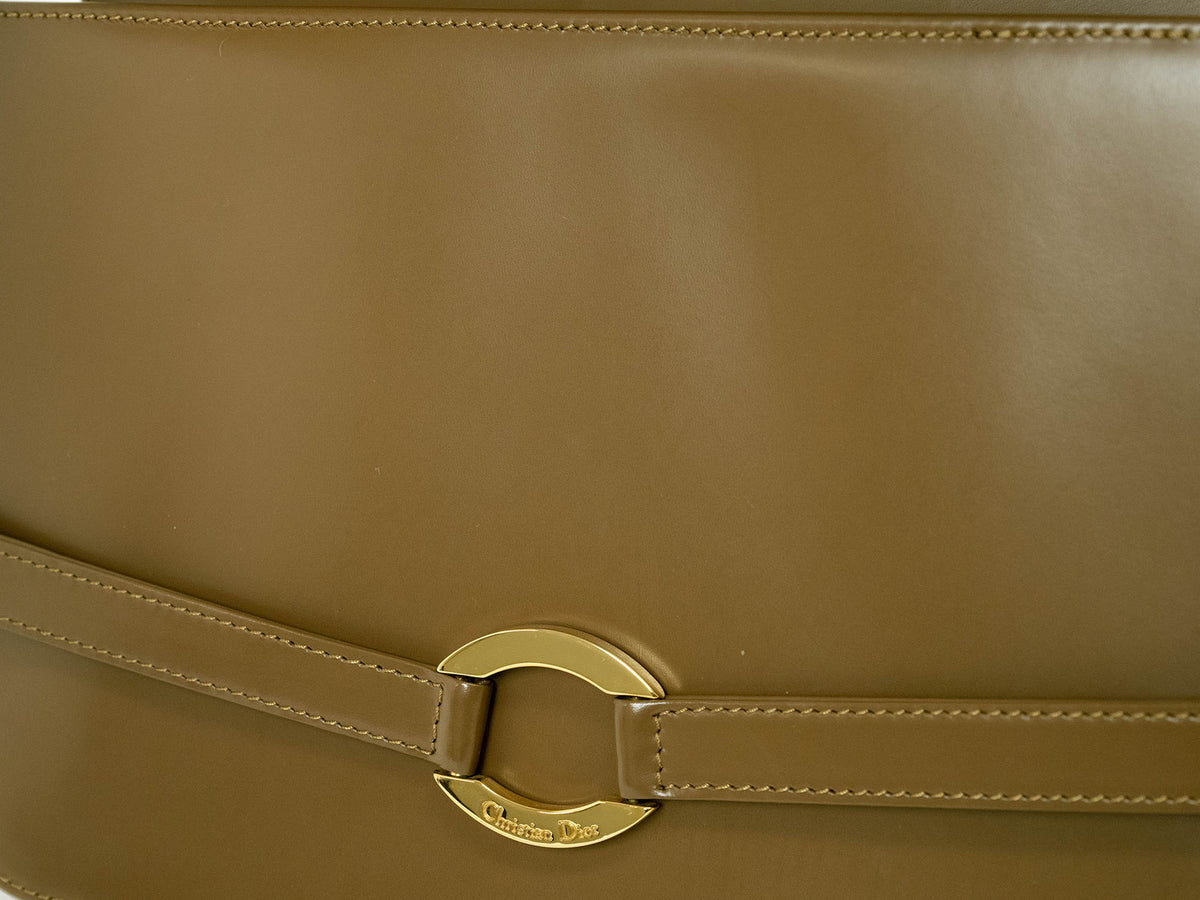 Christian Dior Vintage Dior Clutch Bag Second Bag Brown Women's Leather Belt11