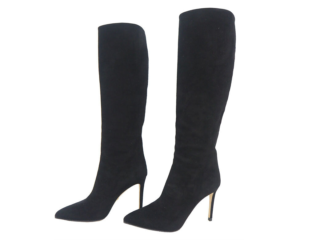 Gucci shoes suede long boots black ladies stiletto heel 36 Reuse Used Preowned1