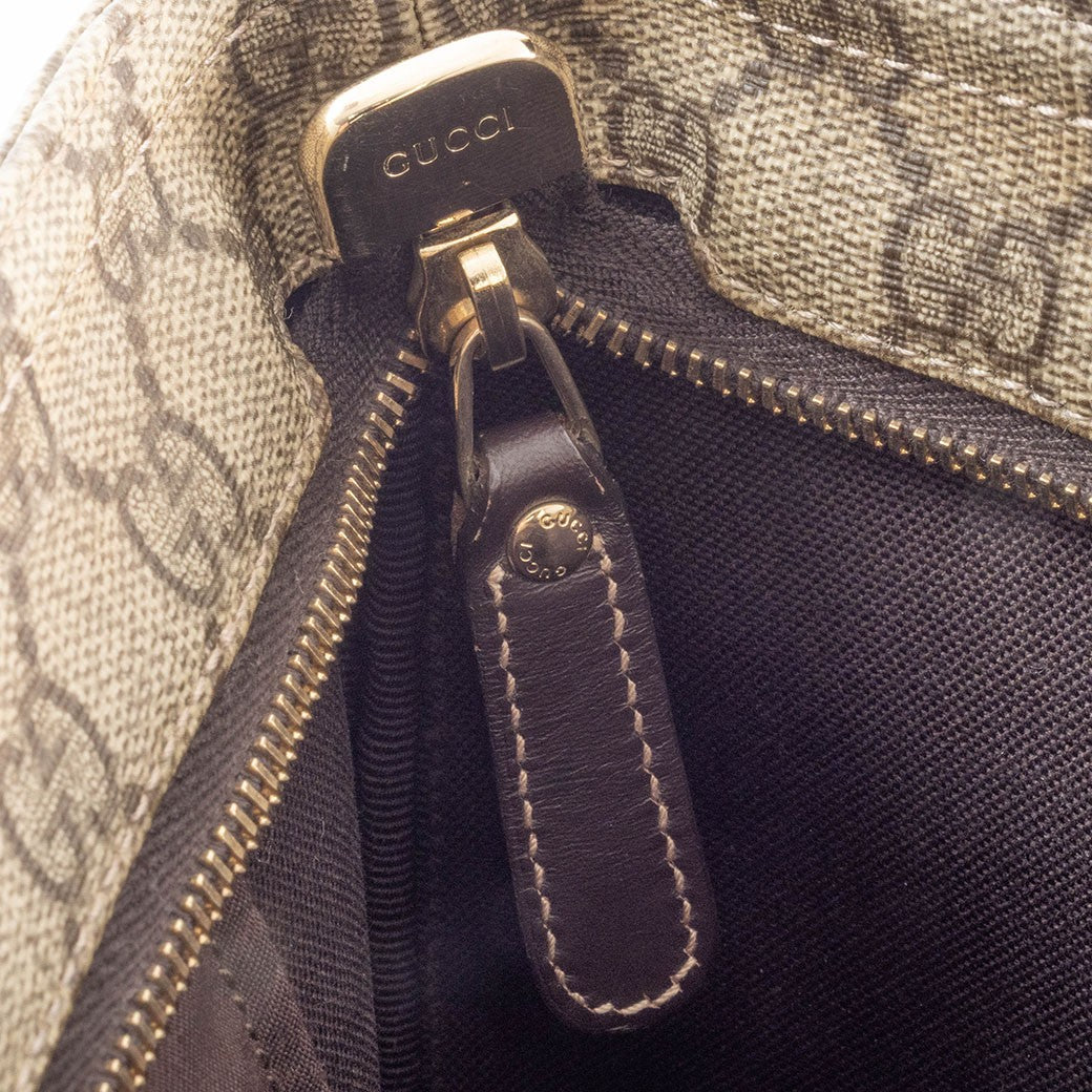 GUCCI GG Supreme Crossbody Shoulder Bag Beige Messenger Bag Preowned Auth13