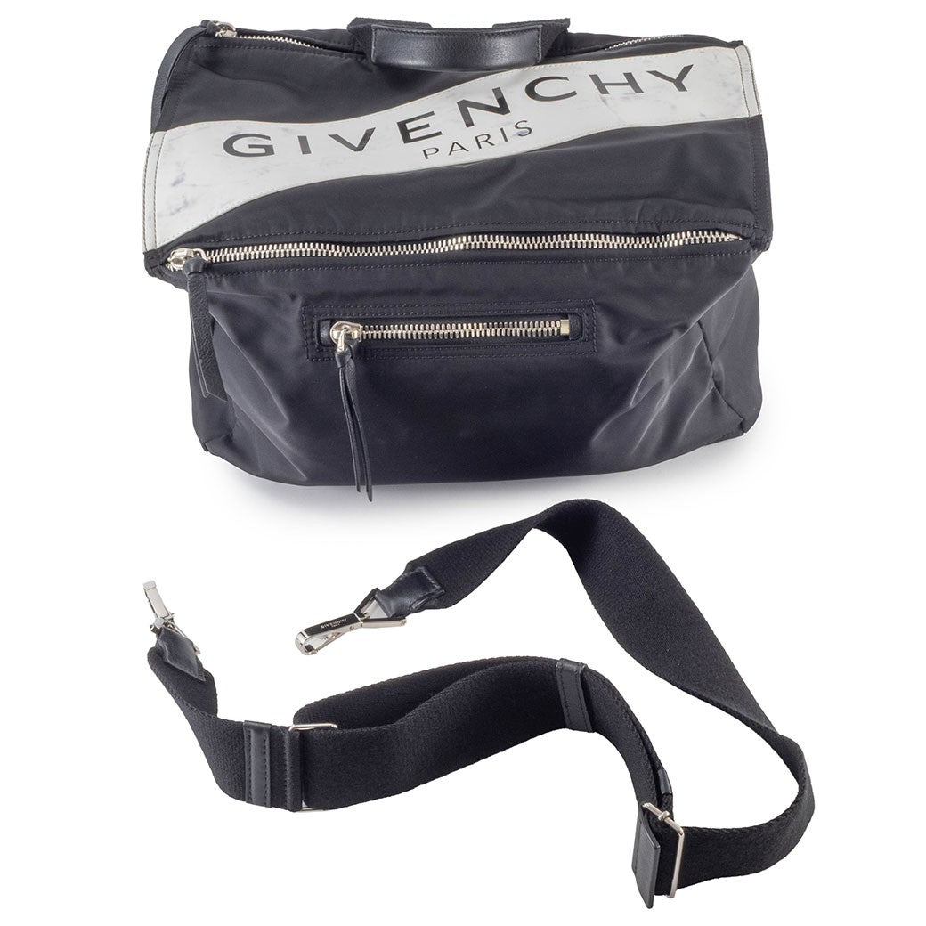 GIVENCHY Pandora Nylon Shoulder Bag Black Men Convertible Preowned Reuse Used14