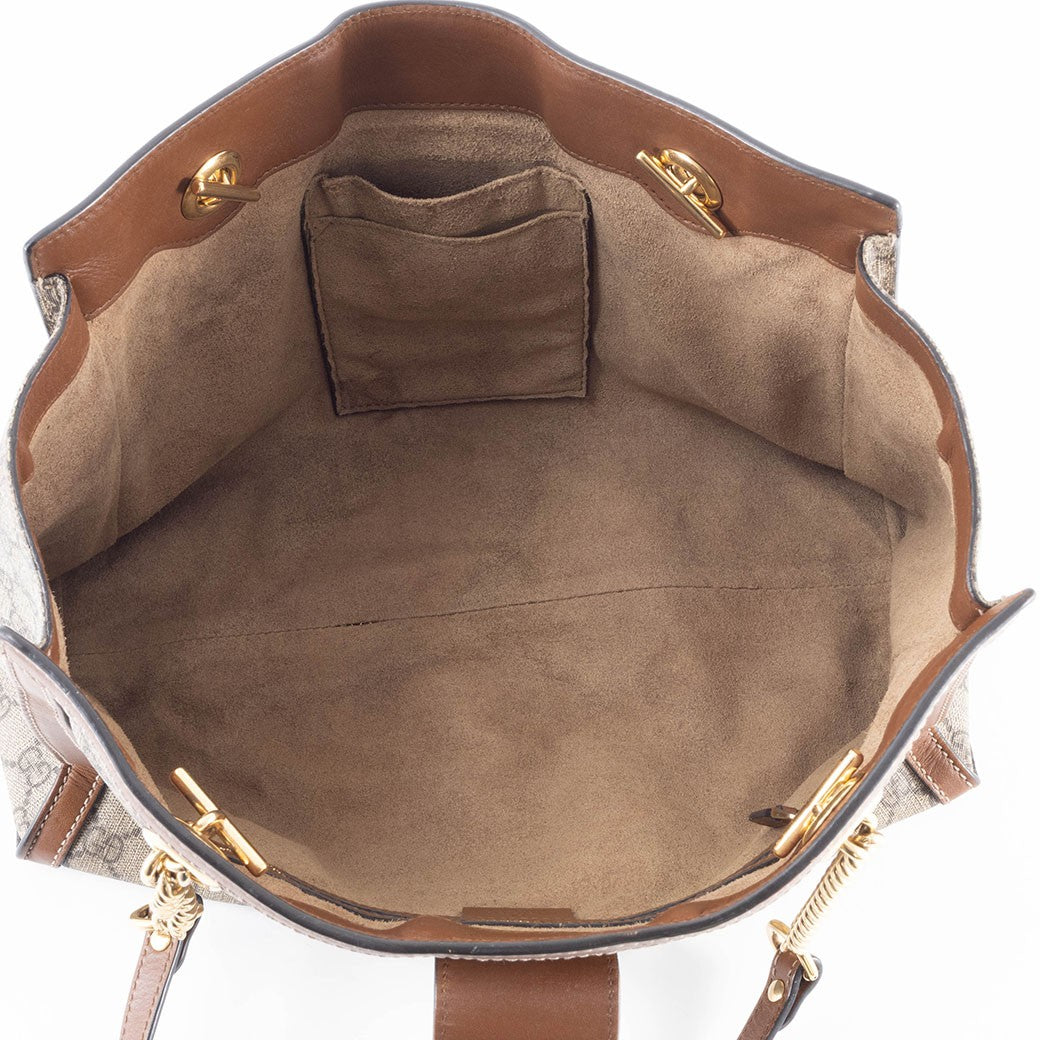 GUCCI Padlock GG Supreme Chain Shoulder Bag Beige Brown 479197 Preowned Auth11