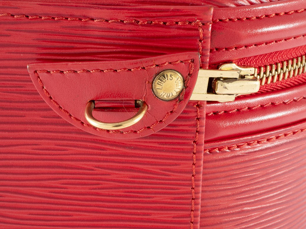 Auth Louis Vuitton Bag Cannes Vanity Bag Epi Castilian Red M48037 Reuse Used14