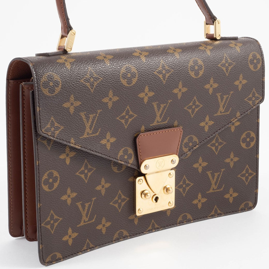 LOUIS VUITTON Concorde Monogram Canvas Womens Handbag Brown M51190 Preowned3