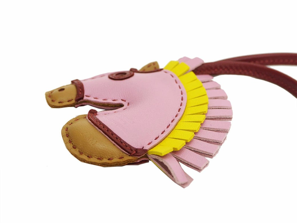 HERMES Zizi Camail Horse Bag Charm Mauve Sylvestre U Stamp Unused Preowned Auth1