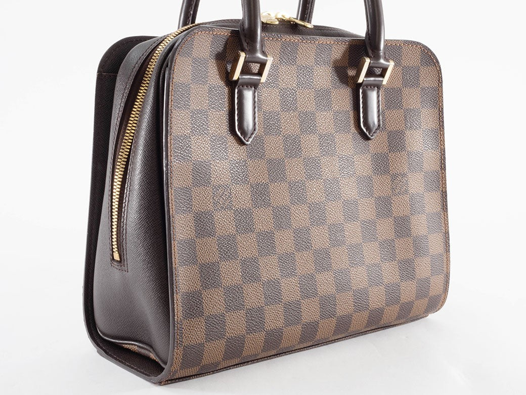 LOUIS VUITTON Triana N51155 Damier Ebene Canvas Brown Handbag Tote bag Preowned6