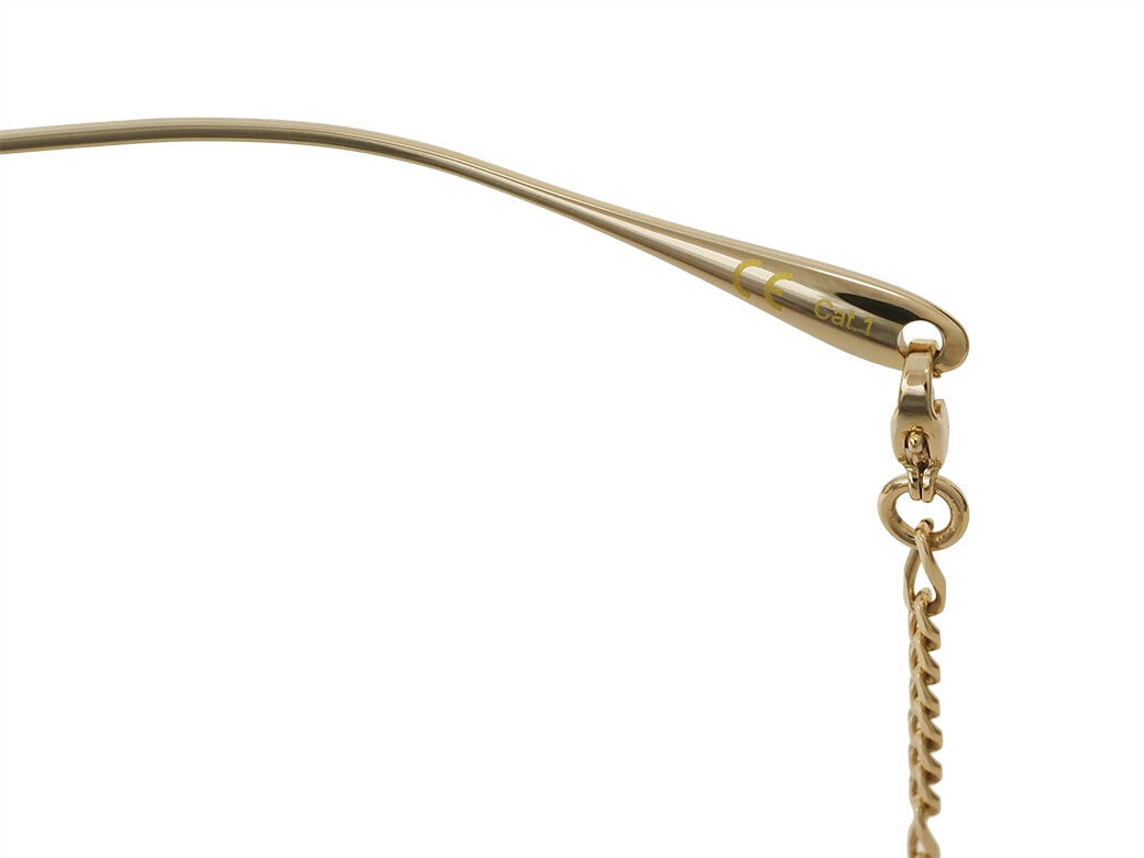 Gucci Square Charm Sunglasses Accessories Gold Yellow Gradation Pink GG1030SK7