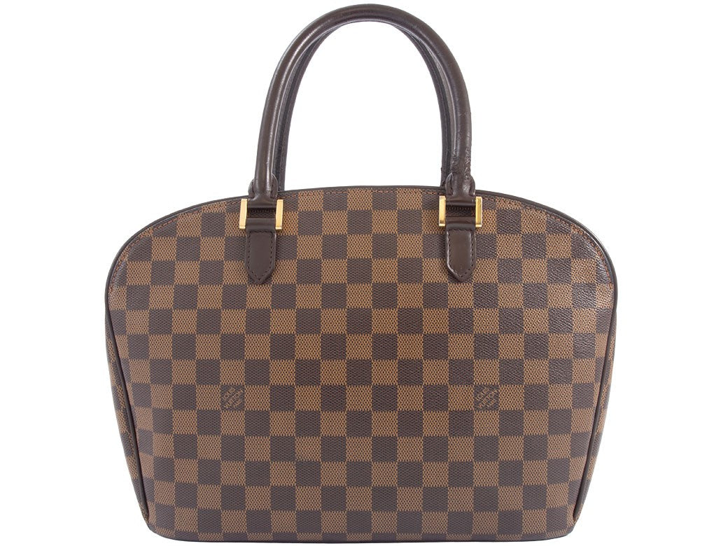 Louis Vuitton Saria Horizontal Damier Ebene Handbag Brown N51282 Preowned Auth1